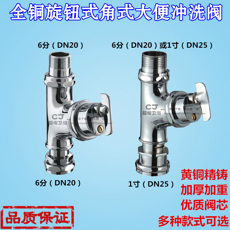 全铜厕所蹲便器冲水阀老式旋钮式手扭角式冲洗公共大便延时阀配件
