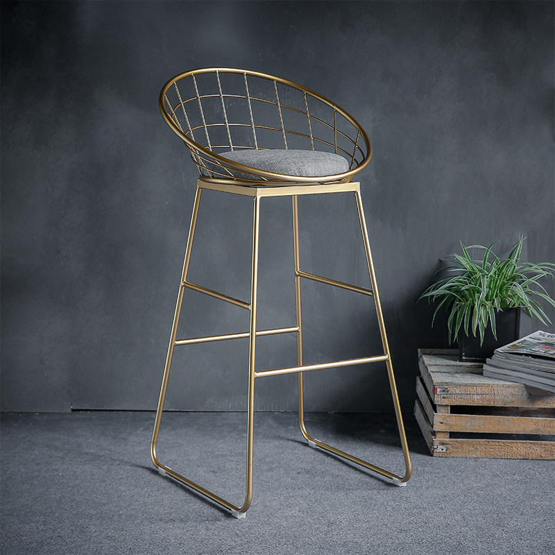 铁艺吧台椅子吧凳_吧台椅铁艺现代简约高脚椅酒吧椅创意镂空铁艺椅子