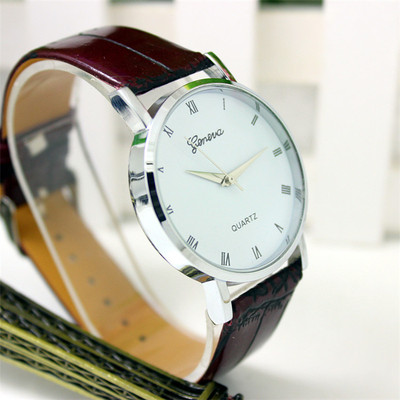 新款日内瓦geneva皮带手表休闲皮带男士手表石英表 学生手表男