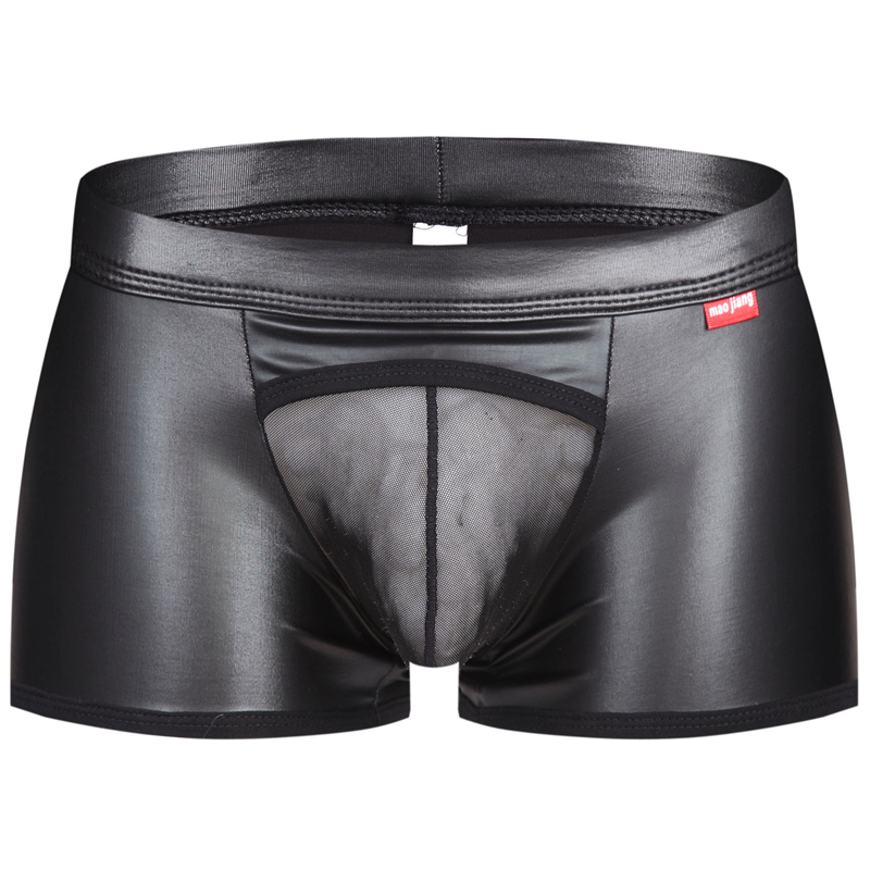 都市丽低腰_69包邮 低腰性感仿皮欧美夜店狂野男士内裤网纱透明u凸