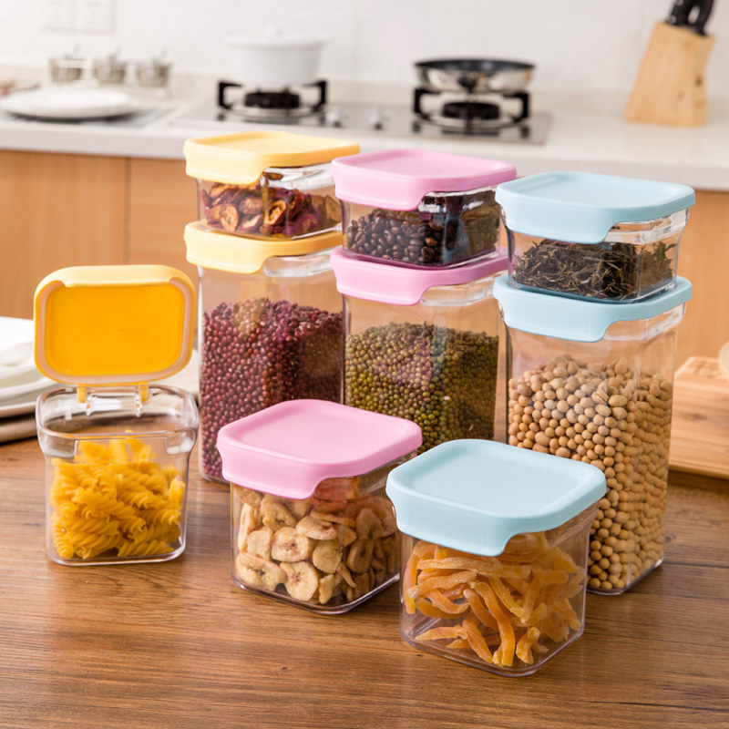 茶花塑料密封罐杂粮储物罐食品收纳罐奶粉盒零食罐存储盒