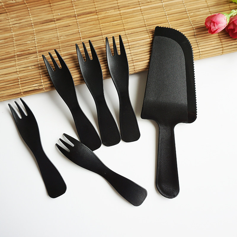 高档生日蛋糕餐具一次加厚性餐盘纸盘刀叉三合一叉组套餐套装