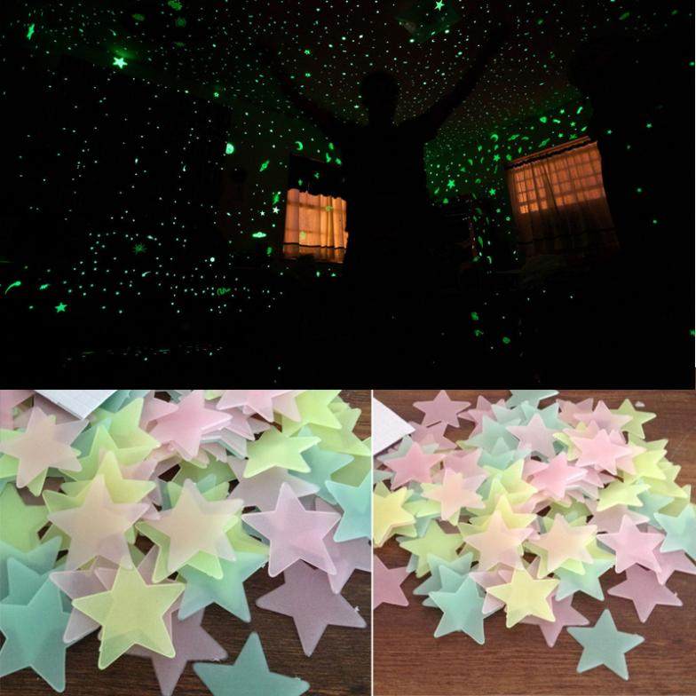 荧光星星夜光贴_小王子电影塑料立体夜光贴夜光星星贴片荧光墙贴宿舍
