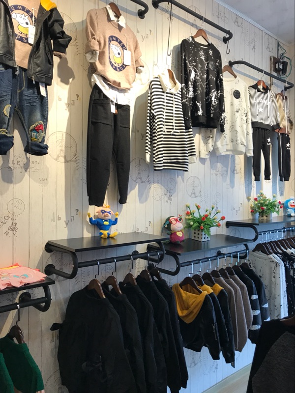 服装店上墙展示架男女装挂衣服侧挂架童装装修u形带板