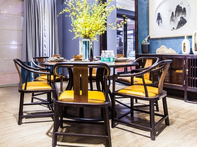 苏梨上品 实木餐桌餐椅京瓷阅梨 新中式刺猬紫檀花梨木 红木家具