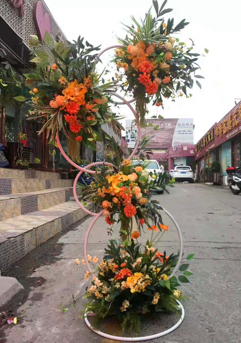 花拱门_婚庆装饰场景布置 拱门森系道具新款2018花门路引欧式签到台