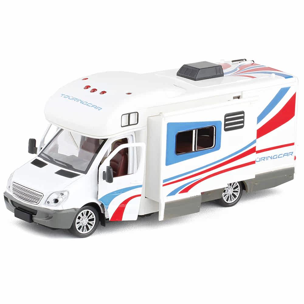 房车旅行汽车 露营车儿童声光仿真开门回力动手金属模型玩具优惠券