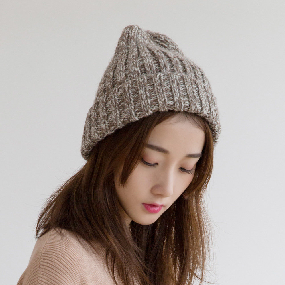 冬季针织帽女韩版毛线帽子女潮帽手工冬帽时尚户外保暖帽可爱护耳