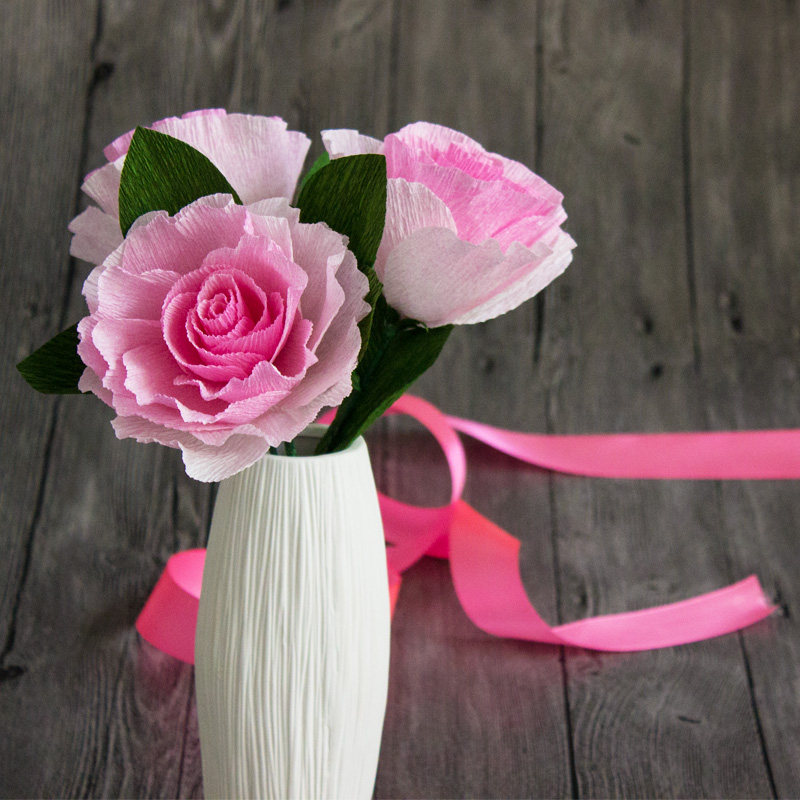 皱纹纸玫瑰花幼儿园儿童手工diy材料包纸艺花纸花制作非纸藤免邮