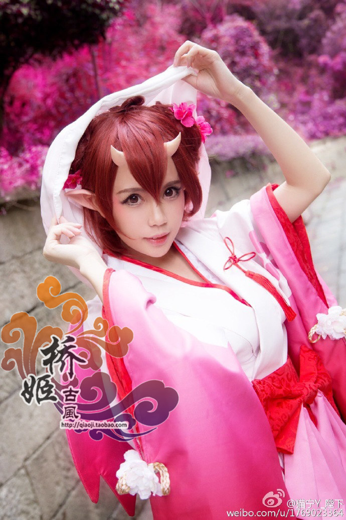 cos阴阳师 sr式神【桃花妖】女装 萌软妹 粉色【桥姬古风】优惠券