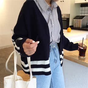 深v领针织衫毛衣 女