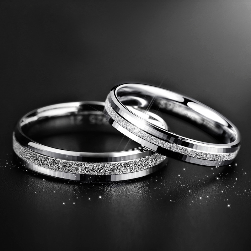 热销纯银戒指女 925银正品_正品925银 个性细面潮人闭口简约情侣对戒