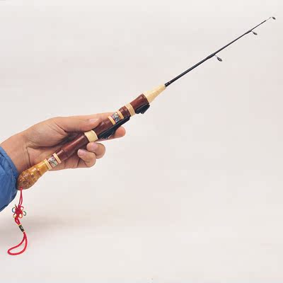 纯手工罗汉竹冰钓竿迷你超短便捷60cm冬钓鱼竿桥筏竿小阀杆