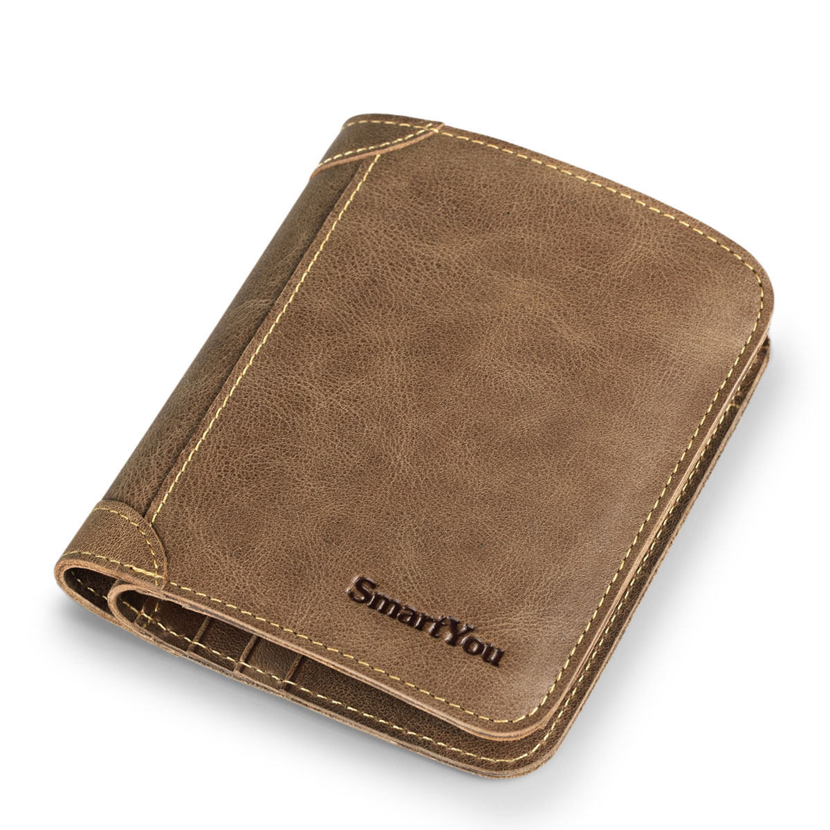 smartyou钱包男牛皮短款青年男式男士钱包牛皮