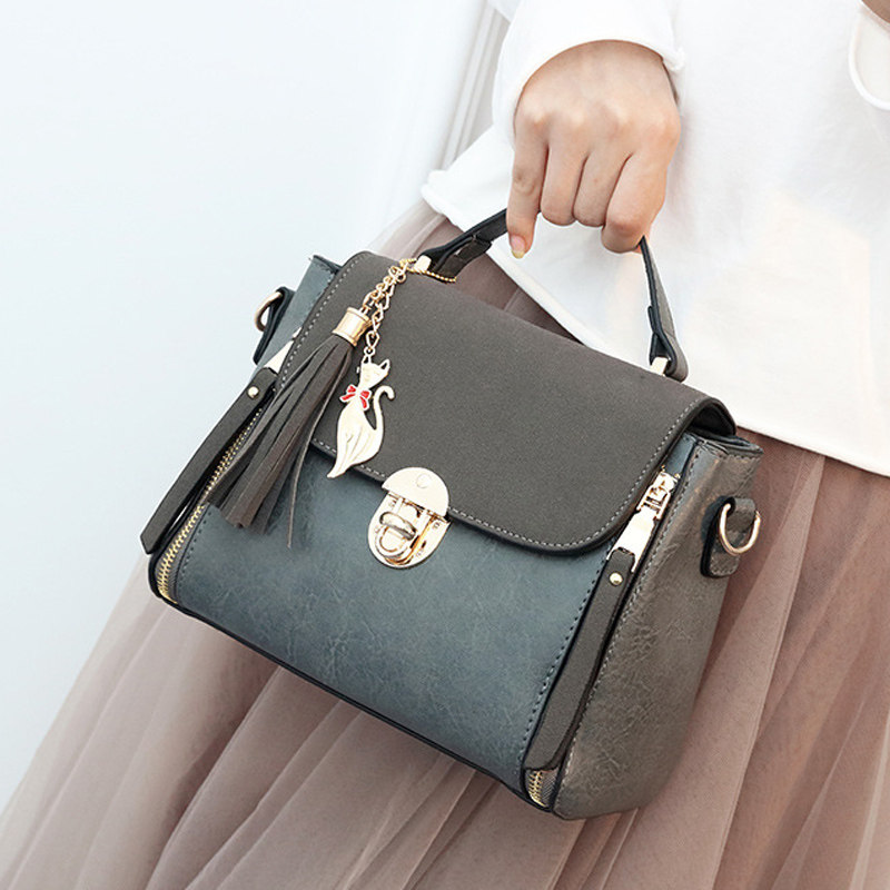 复古旋扣小方包2018春夏上新款女士手提包韩版时尚女生斜挎单肩包