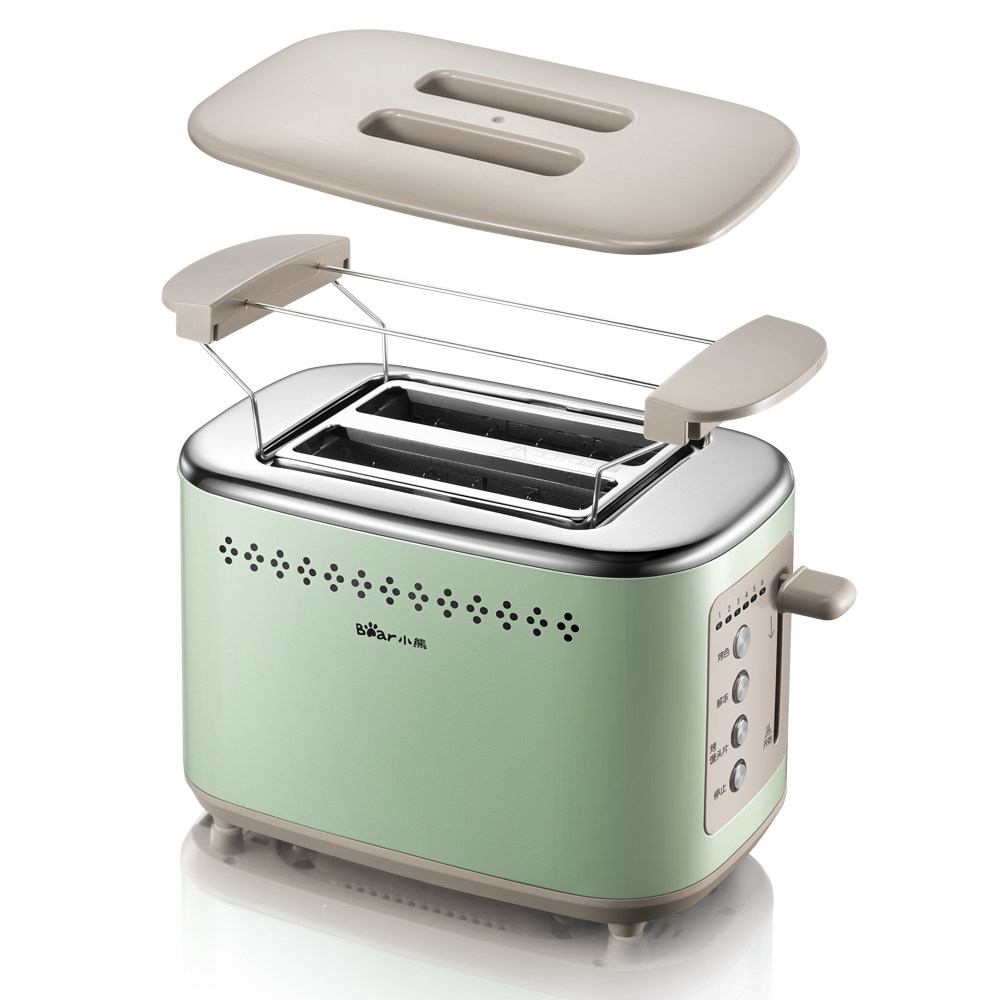 bear/小熊 dsl-c02a1多士炉早餐机烤吐司机不锈钢机身6档烘烤解冻