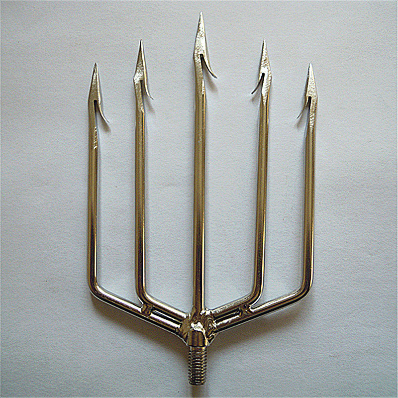 不锈钢鱼叉头钢叉小号五齿渔叉头钓鱼装备用品垂钓渔具鱼具小配件