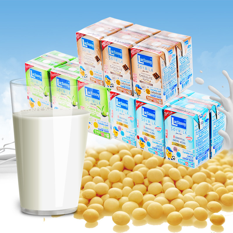 力大狮豆奶_泰国进口力大狮豆奶125ml*18盒装 营养学生早餐奶饮料饮品
