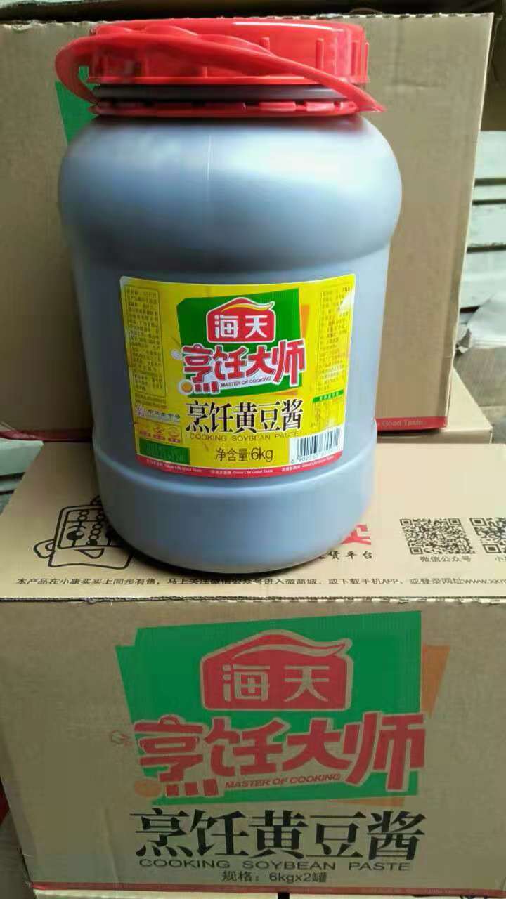 yes海天黄豆酱6kg大桶商用豆瓣酱大豆酱大酱蒸鱼酱烤肉蘸酱实惠装