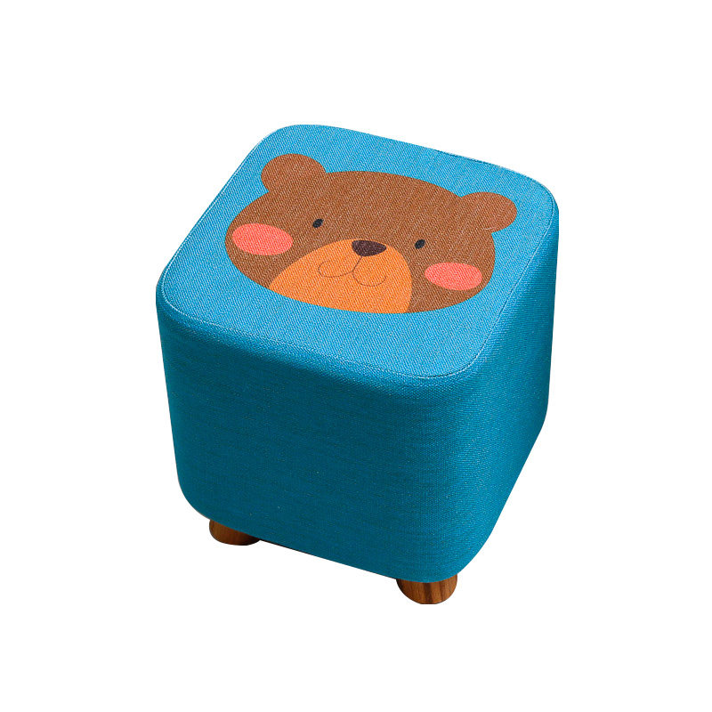 卡通布艺换鞋凳方形穿鞋凳 儿童小椅子客厅沙发搁脚凳板凳矮凳子