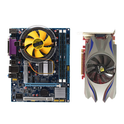 电脑主板p45四核3.0gcpu内存4g独立显卡1gb台式机游戏套装lol秒i5