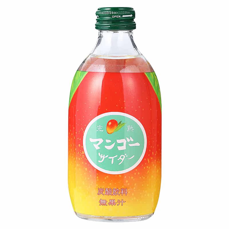 日本进口饮料友桝农园完熟芒果味碳酸汽水300ml瓶装夏季清凉饮品