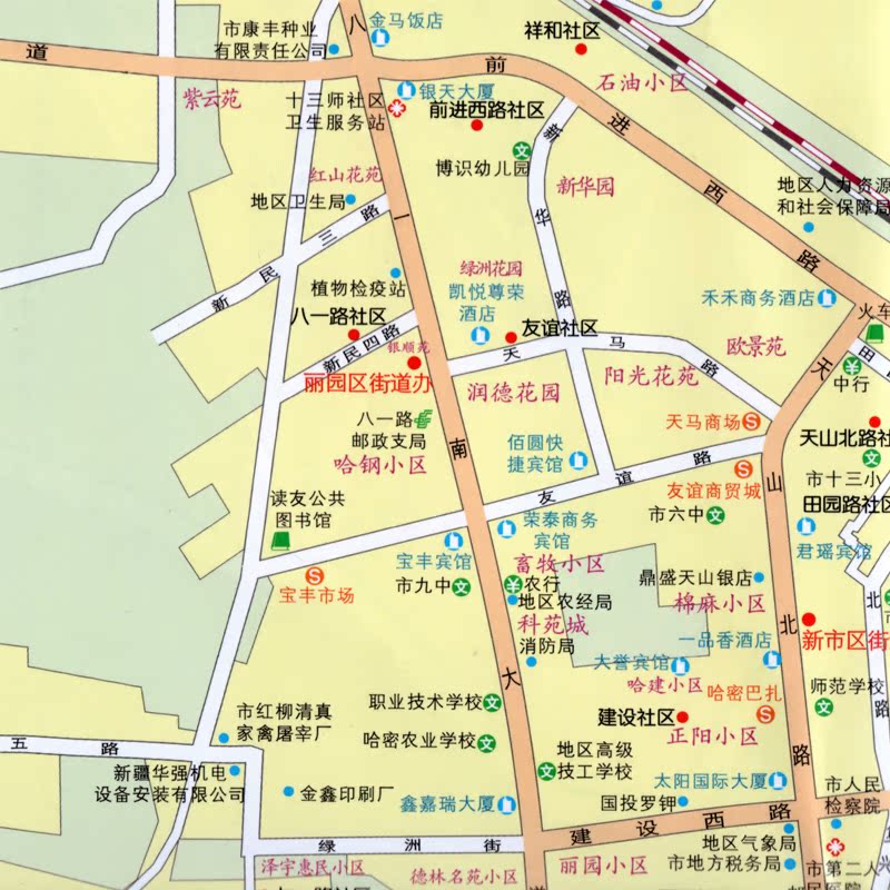 新版 哈密地图 新疆旅游地图 老爷庙口岸贸易点 伊州区,伊吾县,巴里坤