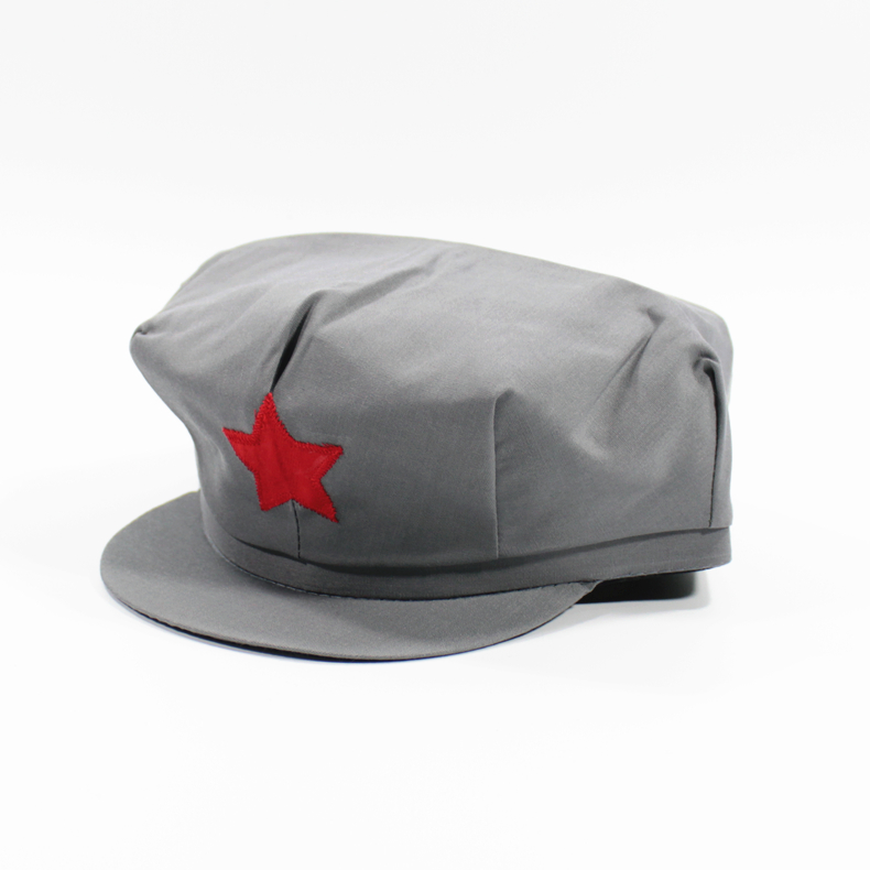一折八角帽子_新四军帽 八角帽红军帽八路军帽子五角星帽儿童大人8个
