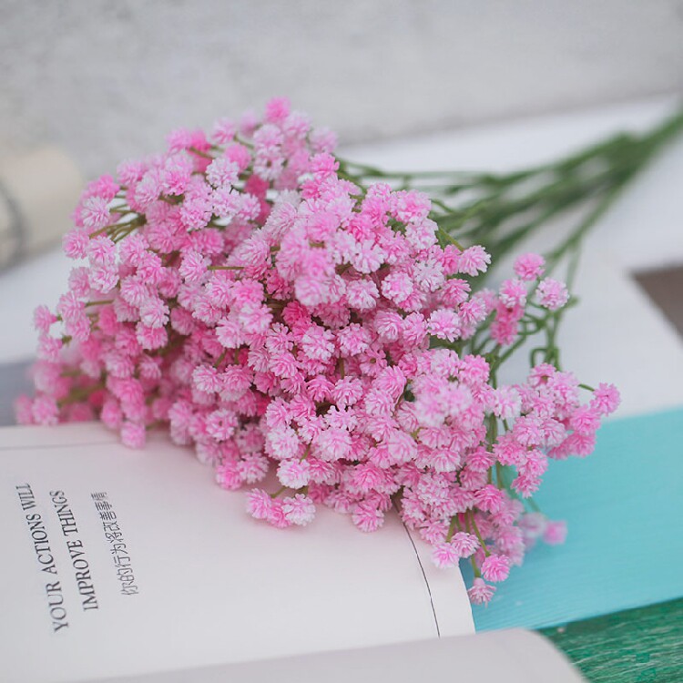 道具手捧花婚庆道具橱窗布置装饰粉色仿真满天星一支 鲜花速递【图】