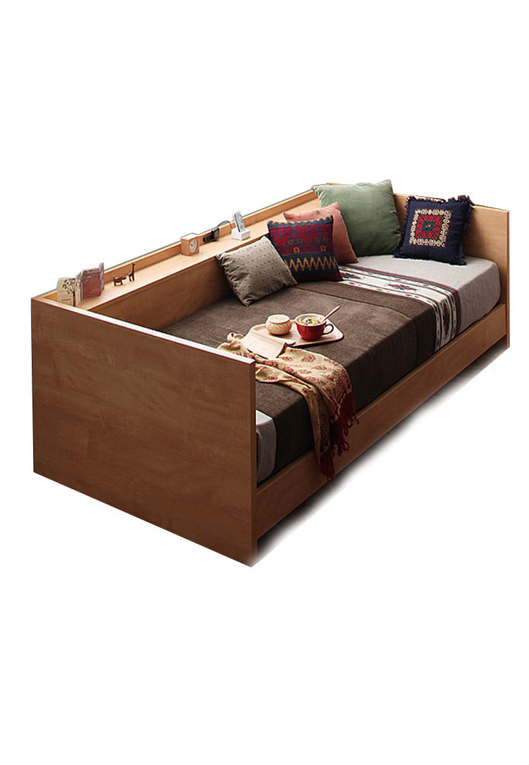 暧逸现代小户型板式抽屉储物床单人客厅多功能坐卧两用沙发床g3