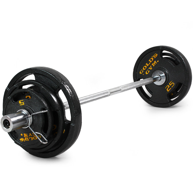 金吉姆烤漆杠铃家用套装50 80 100 120kg杠铃奥杆手抓大孔杠铃片