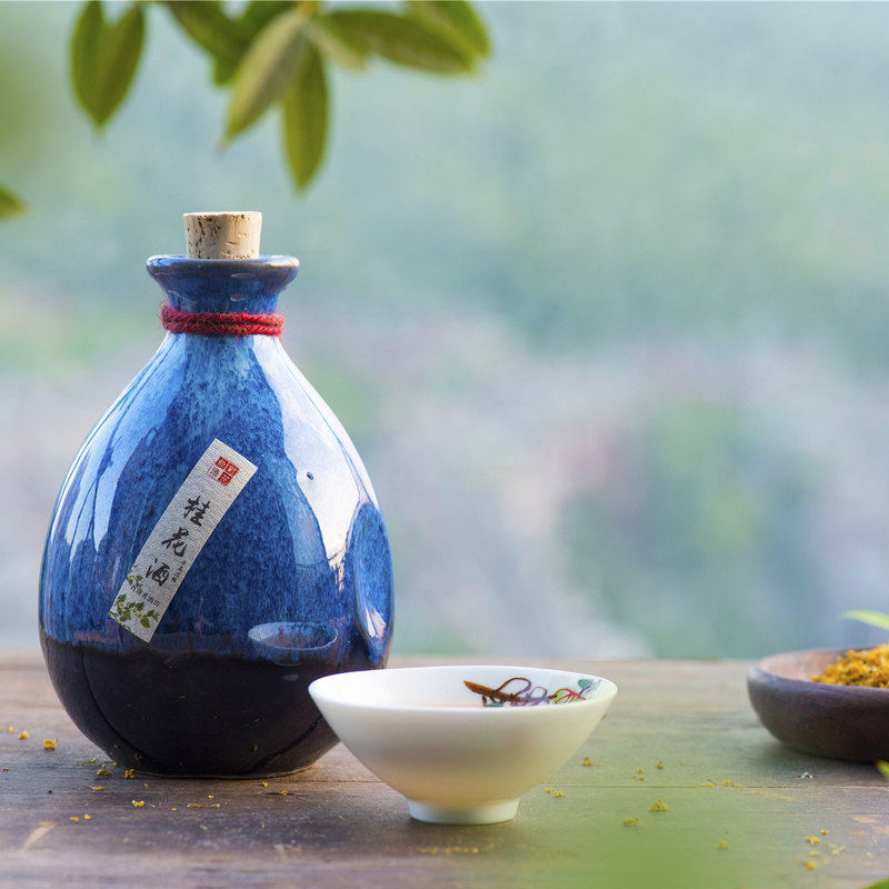 茗酒坊/百年老字号 12度桂花酒 古法桂花酿1斤酒坛礼盒装