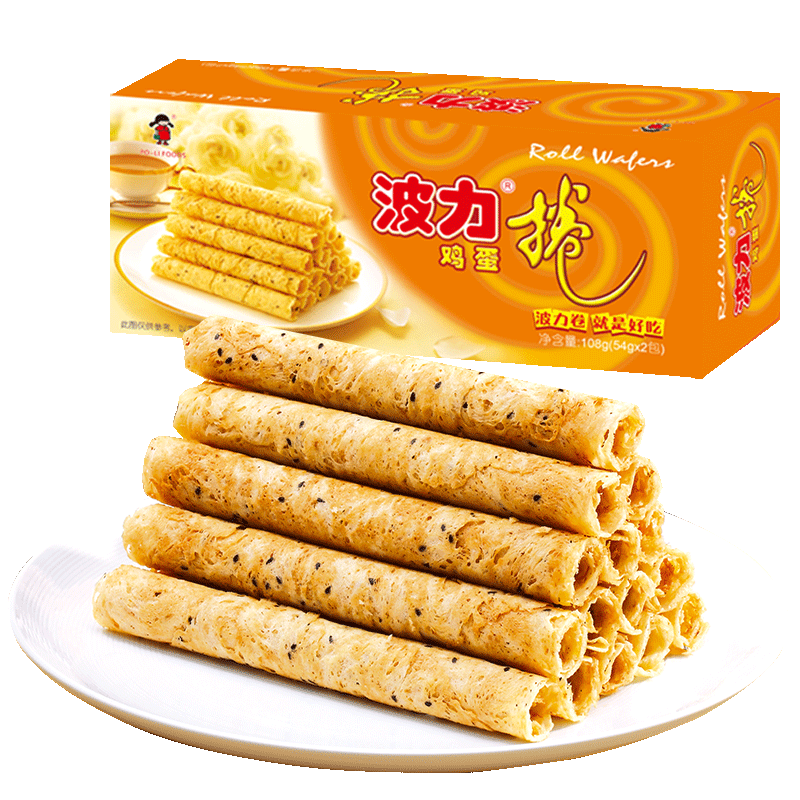 【天猫超市】 波力鸡蛋卷108g 零食特产 蛋卷