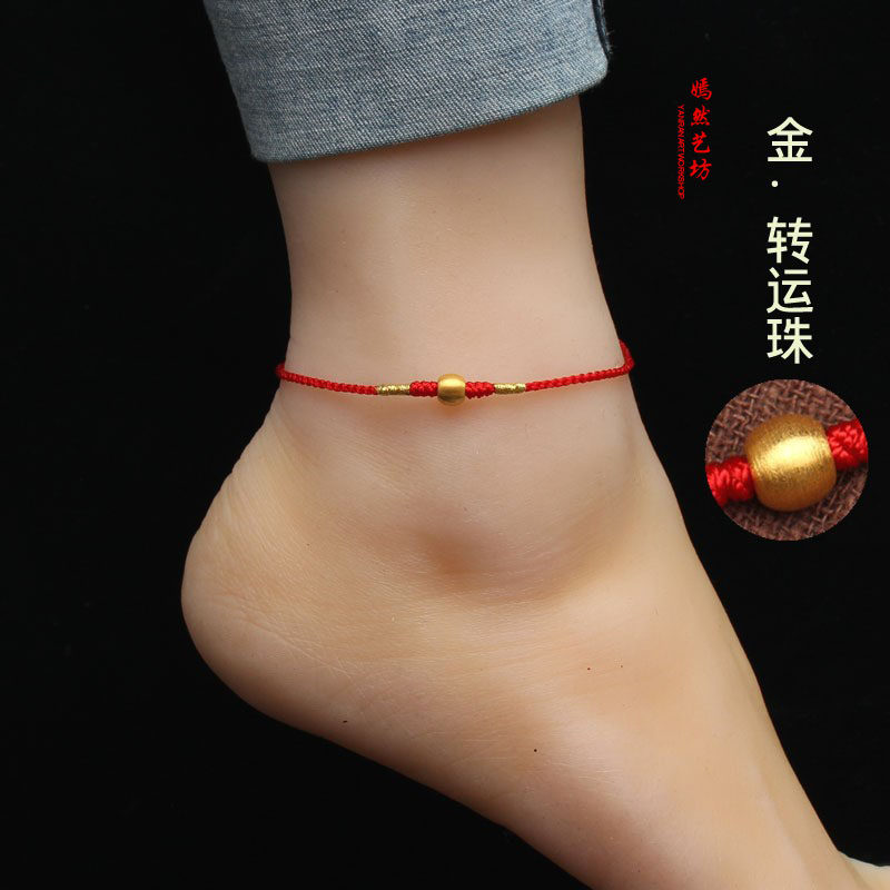 一折金脚链女999足金