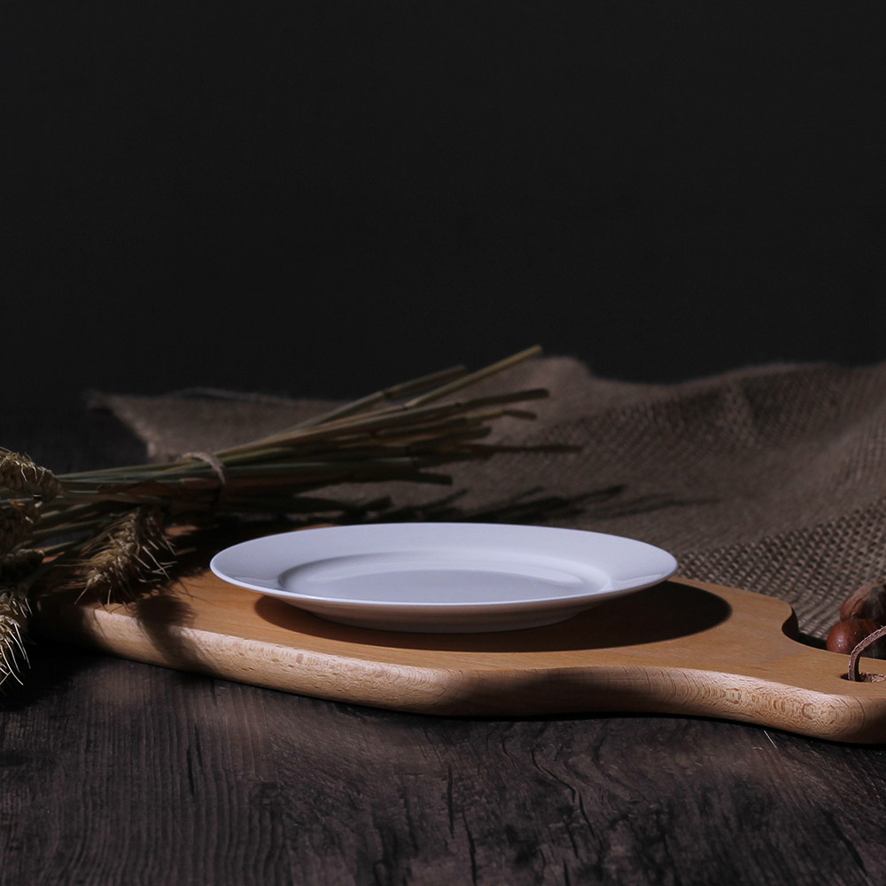 骨瓷碗碟 纯白_圆形6英寸骨碟 纯白色吐碟垃圾碟小盘碗碟杯碟唐山骨瓷