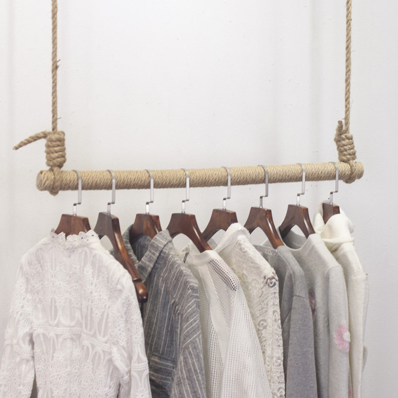 衣服展示架上墙_服装店展示架服装吊架挂衣服吊顶悬挂衣架上墙吊架杆