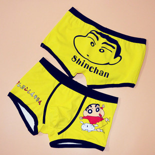 蜡笔小新超人纯棉卡通可爱男士内裤男透气舒适性感平角裤头青年潮