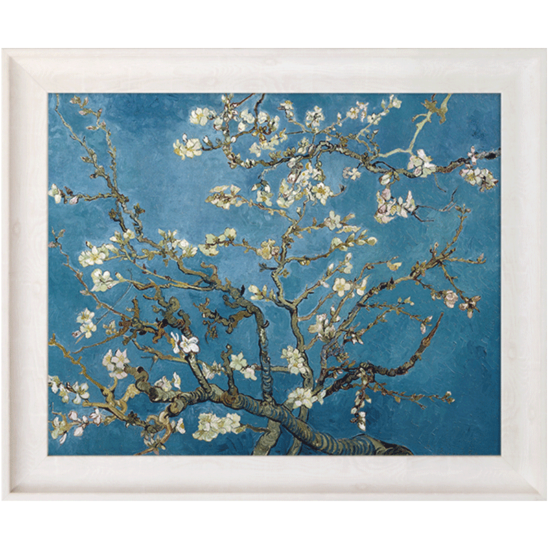 墙蛙梵高 杏花 现代欧式油画客厅装饰画书房挂