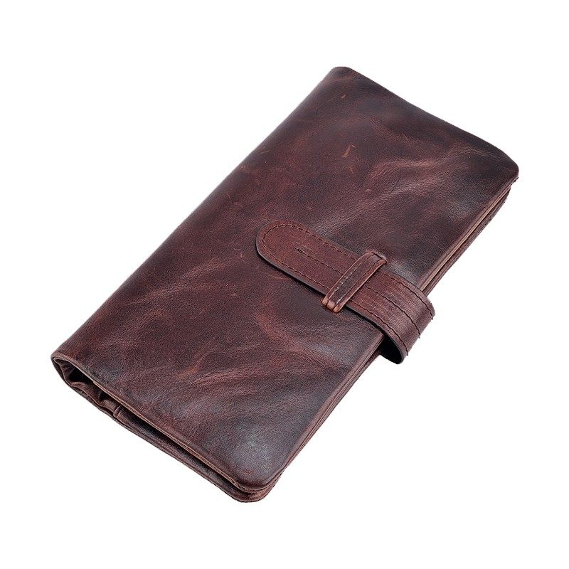 真皮复古钱包长款纯手工多卡位短款头层牛皮竖款女士手包软皮优惠券