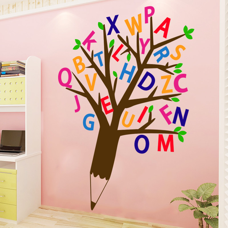 西泽英语角装饰文化墙贴js1071