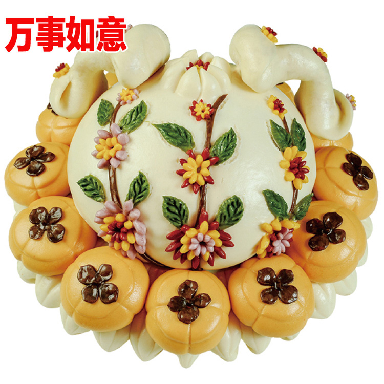 文化遗产胶东花饽饽馍馍儿童周岁生日寿桃馒头蛋糕点句句虎头抓周