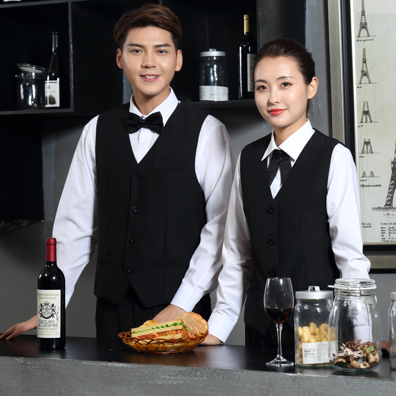 ktv马甲 酒店前台收银服务员工作服西餐厅网咖酒吧夜场服务生马夹