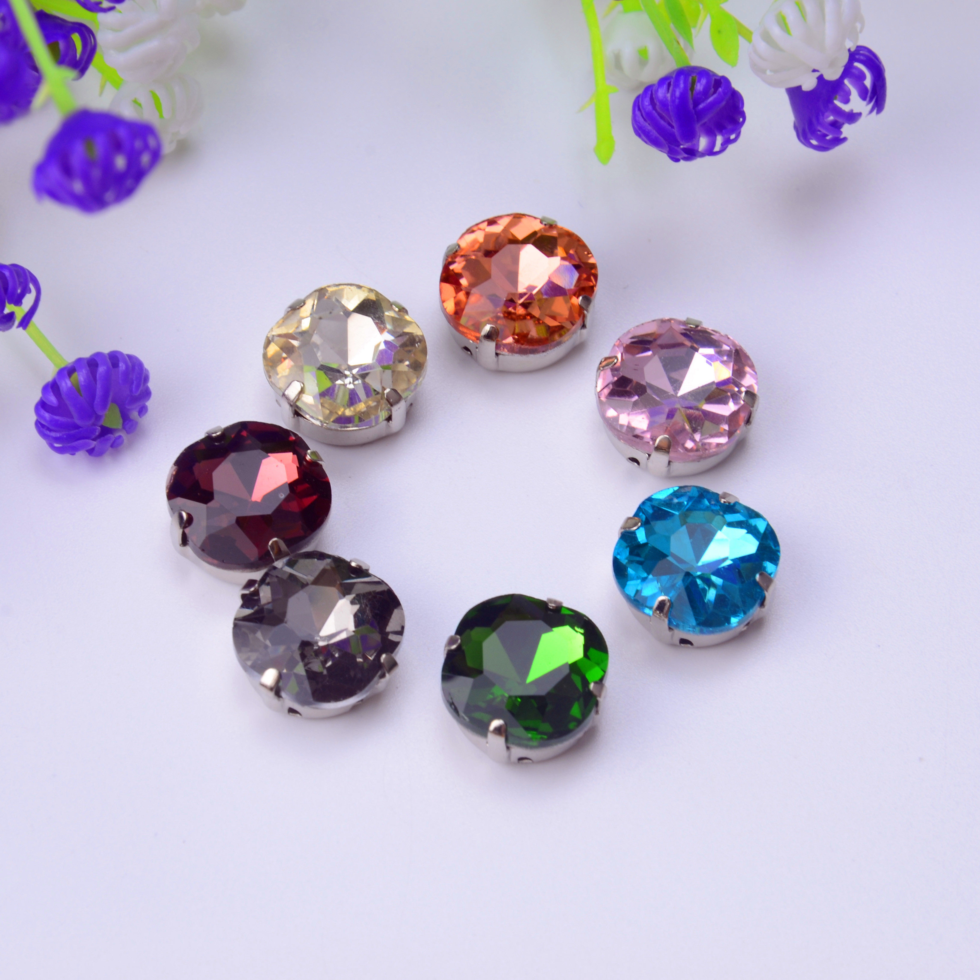 特价服装diy配饰 手缝钻_12mm正方圆角水晶玻璃爪钻