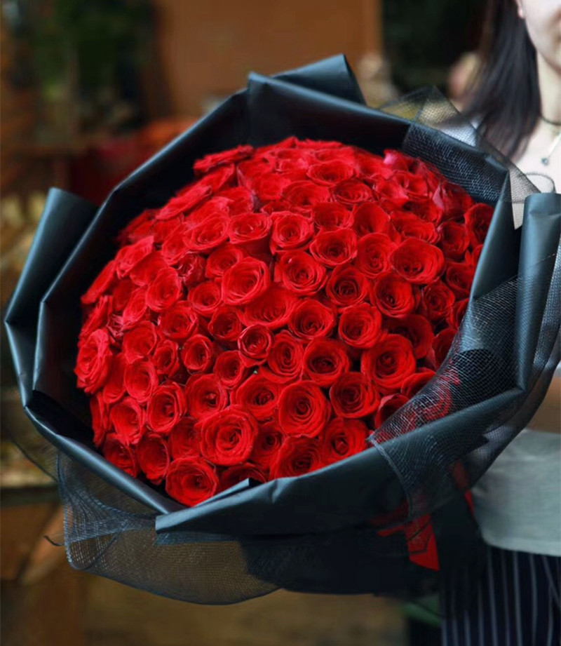 花束礼盒 求婚_情人节红玫瑰礼盒花束高端99支女友求婚礼物创意北京