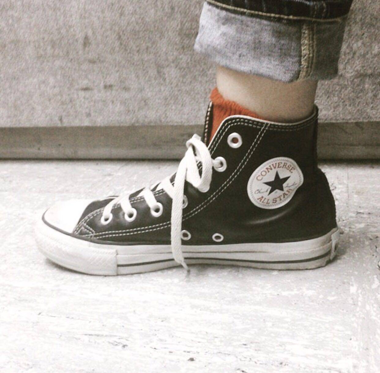 日本代购直邮匡威converse leather all star 皮质 帆布鞋