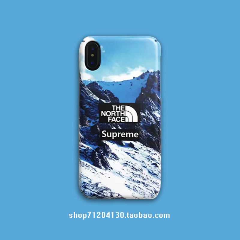 北面supreme联名_潮牌sup北面雪山iphone7手机壳苹果x xs max 8plus