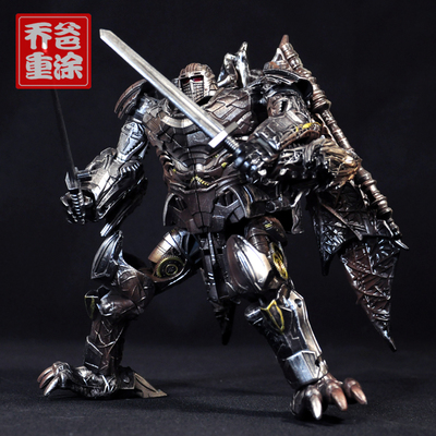 乔爸重涂 变形金刚5电影 孩之宝 圆桌武士 三头龙 正版 金属 改色