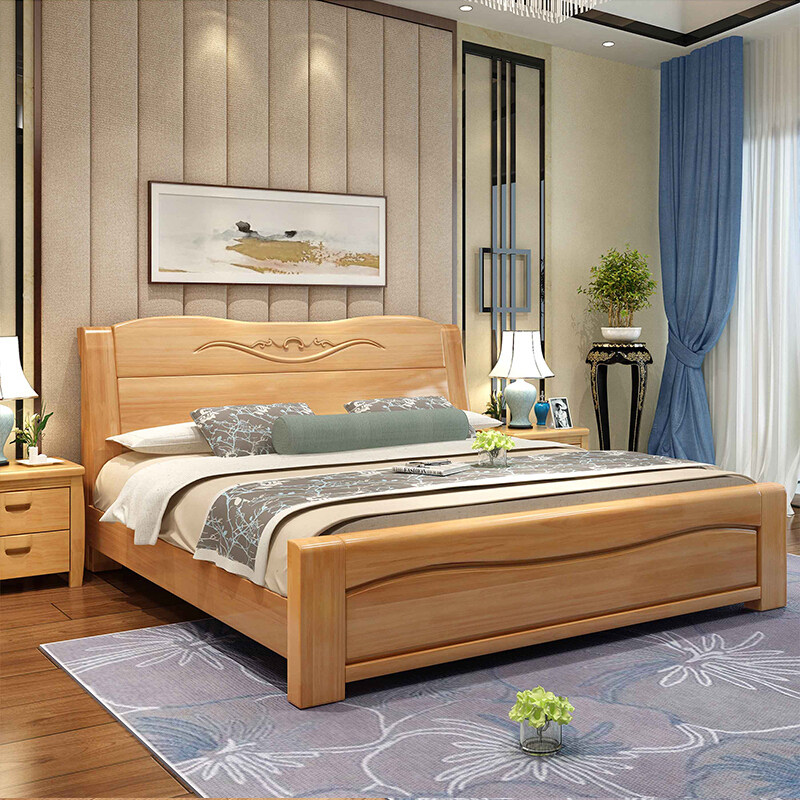 2/1.35/1.5/1.8米橡木单双人床高箱储物中式主卧婚床优惠券