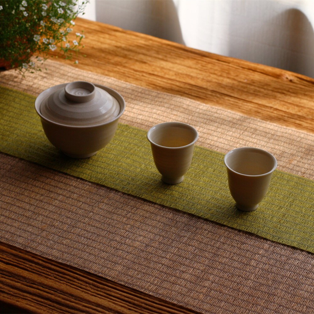 茶席_定制复古文艺茶席麻席素雅茶道零配亚麻桌旗日式古典禅意茶布桌