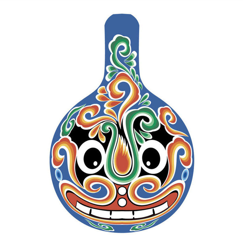 新品推荐手绘纸浆马勺脸谱摆件特色礼品送老外